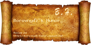 Borovnyák Hunor névjegykártya